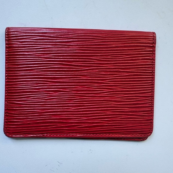 Louis Vuitton Red Epi Leather Card Holder / Bifold ID Wallet - Picture 3 of 6
